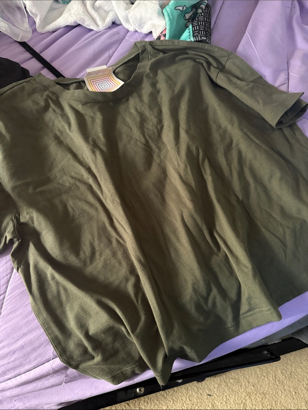 LuLaRoe Olive Green Crop Top